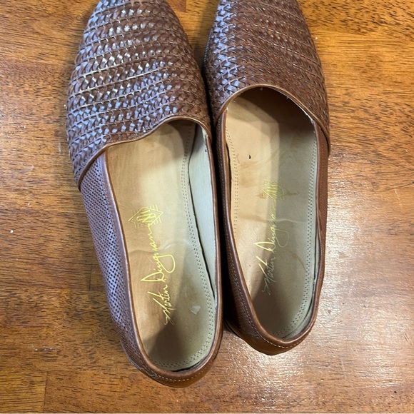 Martin Dingman men’s Made in Italy brown leather woven loafers size 11 - Picture 2 of 11